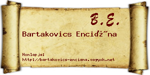 Bartakovics Enciána névjegykártya